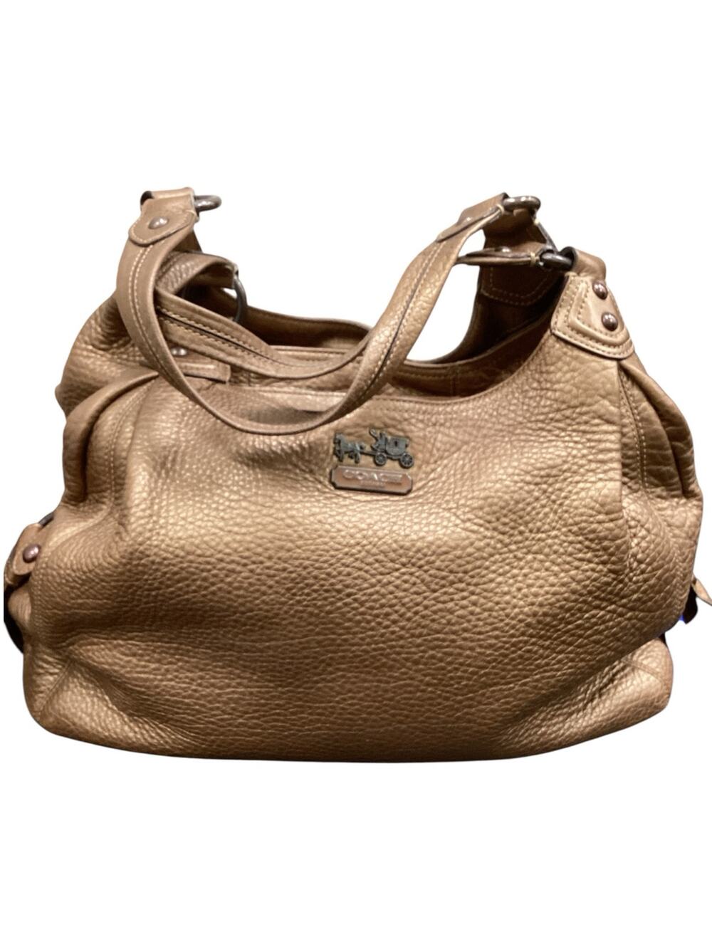 Vintage Coach Purse Madison Maggie Pebbled Leather Satchel 10971-14313 Bronze